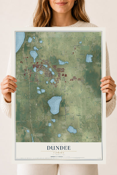 Dundee, Florida map print, 18" x 24" Archival Matte Print mockup