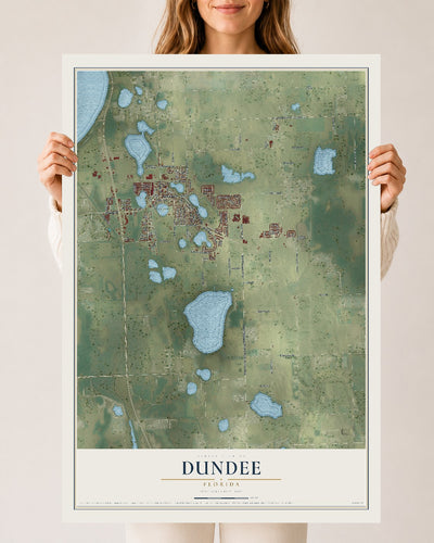 Dundee, Florida map print, 24" x 36" Archival Matte Print mockup