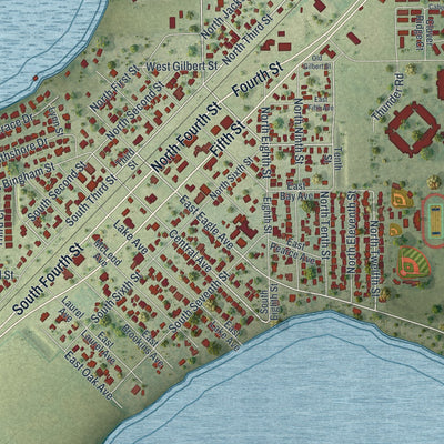 Close-up 1 of the Eagle Lake, Florida map artwork