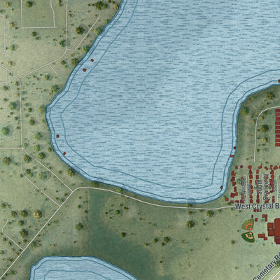 Close-up 2 of the Eagle Lake, Florida map artwork