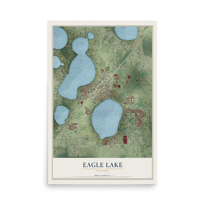 Eagle Lake, Florida map print, 12" x 18" Archival Matte Print mockup