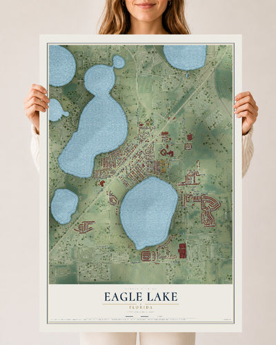 Eagle Lake, Florida map print, 24" x 36" Archival Matte Print mockup