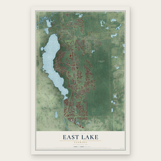 East Lake, Florida map print, the full design