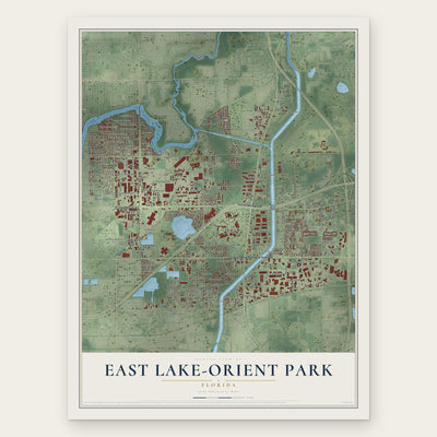 East Lake-Orient Park, Florida map print, the full design