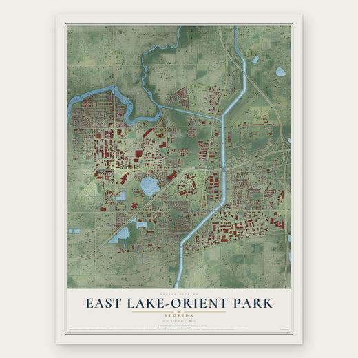 East Lake-Orient Park, Florida map print, the full design