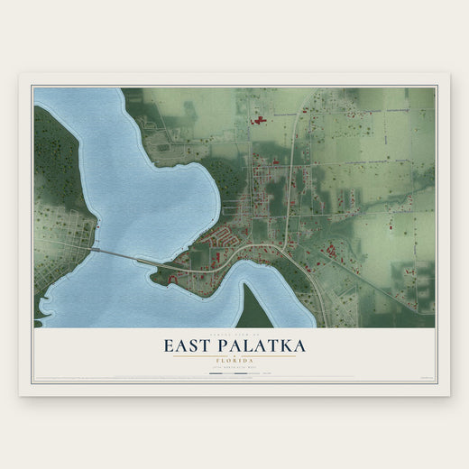 East Palatka, Florida map print, the full design