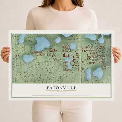 Eatonville, Florida map print, 12" x 18" Archival Matte Print mockup