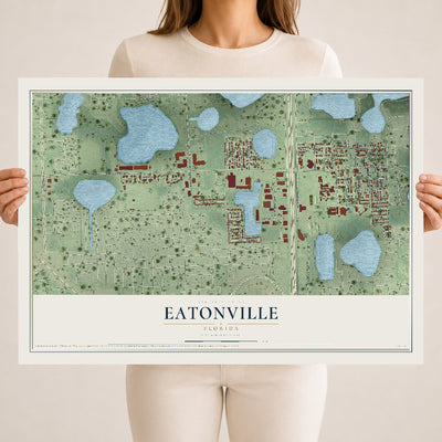 Eatonville, Florida map print, 18" x 24" Archival Matte Print mockup