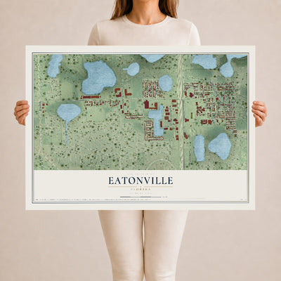 Eatonville, Florida map print, 24" x 36" Archival Matte Print mockup