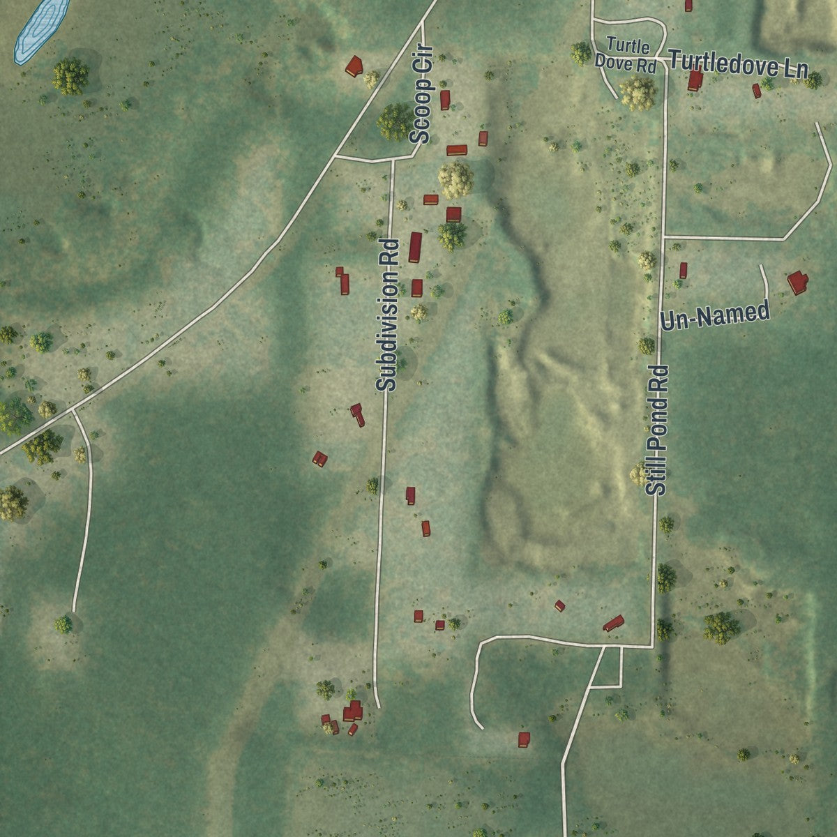 Close-up 2 of the Ebro, Florida map artwork