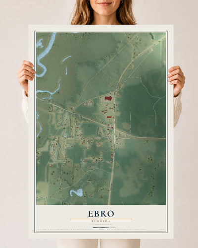 Ebro, Florida map print, 24" x 36" Archival Matte Print mockup