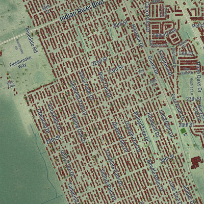 Close-up 1 of the Edgewater, Florida map artwork