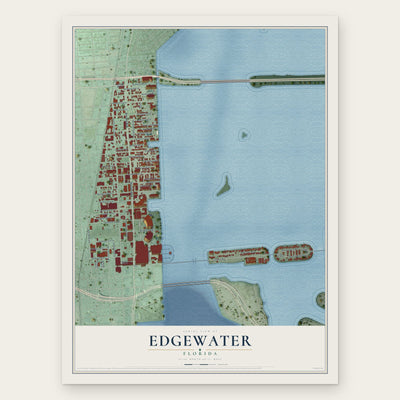 Edgewater, Miami, Florida map print, the full design