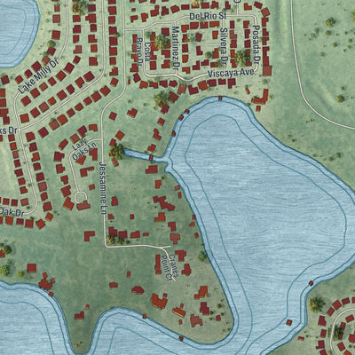 Close-up 2 of the Edgewood, Florida map artwork