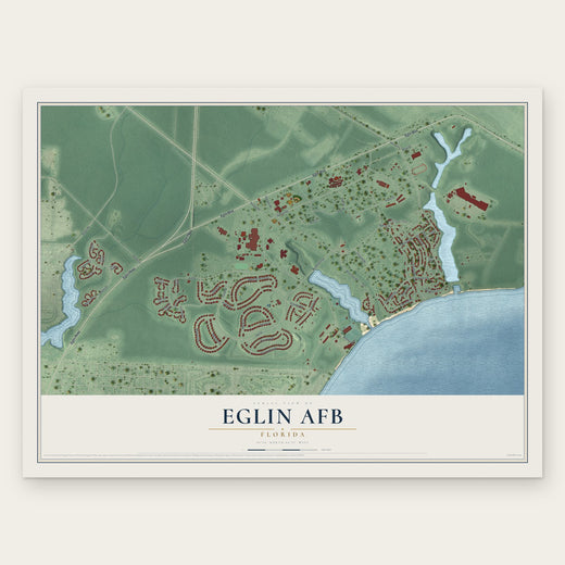 Eglin AFB, Florida map print, the full design