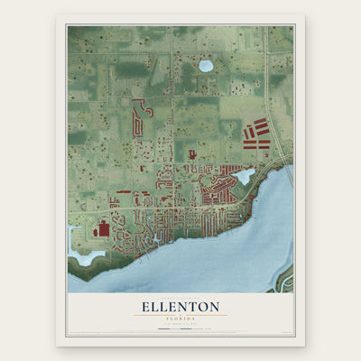 Ellenton, Florida map print, the full design