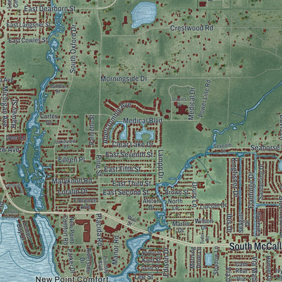 Close-up 2 of the Englewood, Florida map artwork