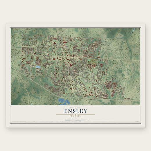 Ensley, Florida map print, the full design
