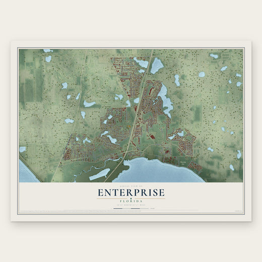 Enterprise, Florida map print, the full design