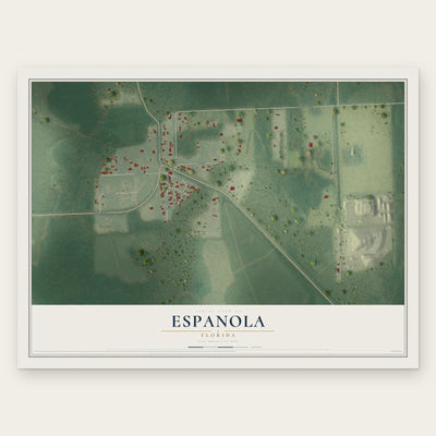 Espanola, Florida map print, the full design