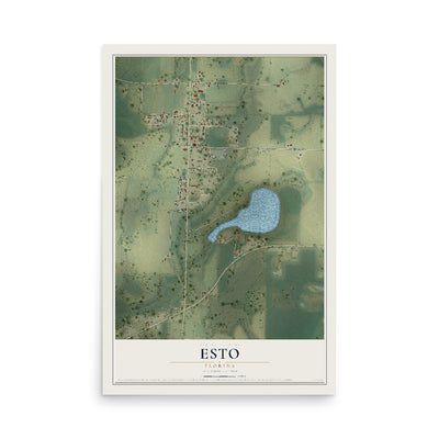 Esto, Florida map print, 12" x 18" Archival Matte Print mockup