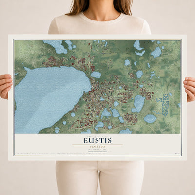Eustis, Florida map print, 18" x 24" Archival Matte Print mockup