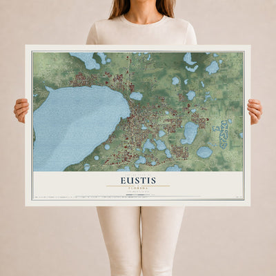 Eustis, Florida map print, 24" x 36" Archival Matte Print mockup