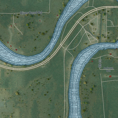 Close-up 1 of the Fanning Springs, Florida map artwork