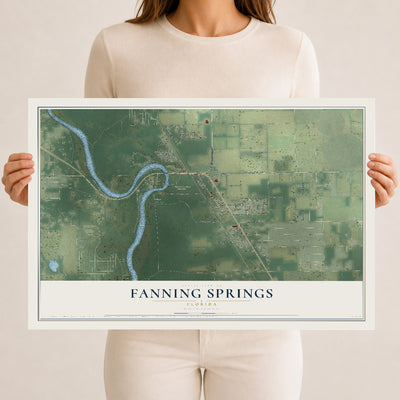 Fanning Springs, Florida map print, 12" x 18" Archival Matte Print mockup