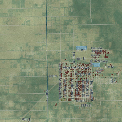 Close-up 1 of the Fellsmere, Florida map artwork
