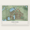 Fern Park, Florida map print, the full design