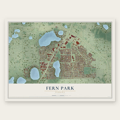 Fern Park, Florida map print, the full design