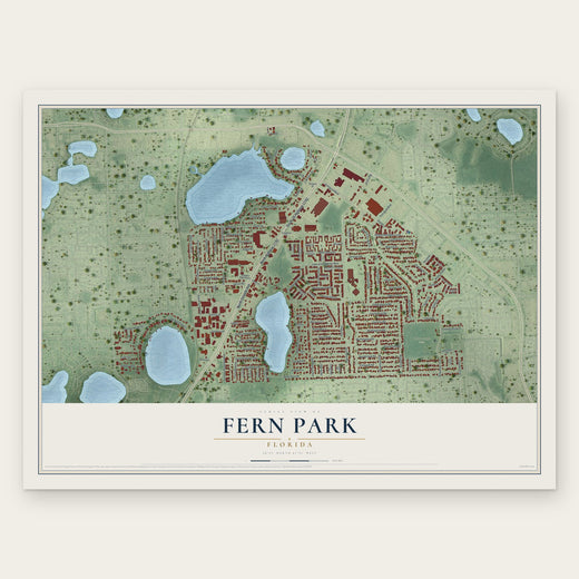 Fern Park, Florida map print, the full design