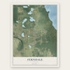 Ferndale, Florida map print, the full design