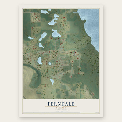 Ferndale, Florida map print, the full design