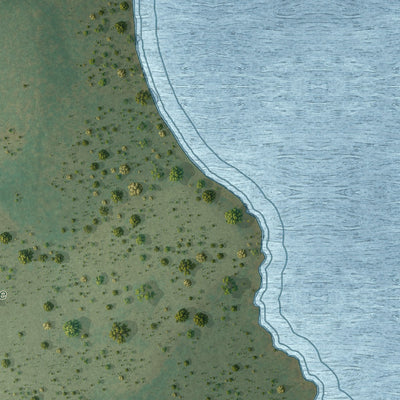 Close-up of the map of Ferndale, Florida print showing street and building detail
