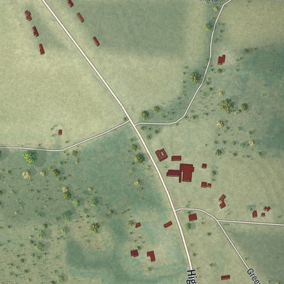 Close-up of the map of Fidelis, Florida print showing street and building detail
