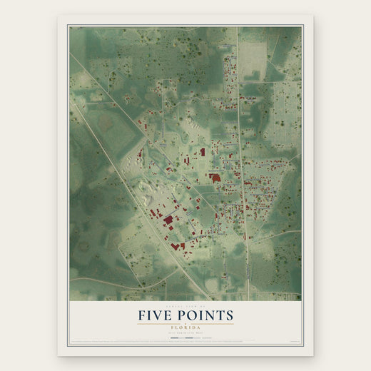 Five Points, Florida map print, the full design