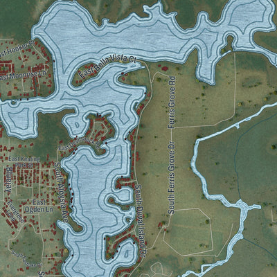 Close-up of the map of Floral City, Florida print showing street and building detail