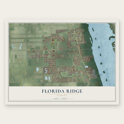 Florida Ridge, Florida map print, the full design