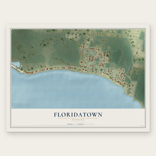 Floridatown, Florida map print, the full design