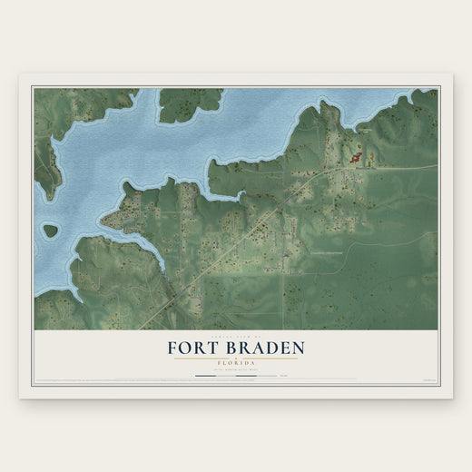 Fort Braden, Florida map print, the full design