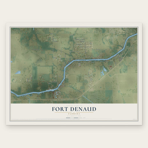 Fort Denaud, Florida map print, the full design