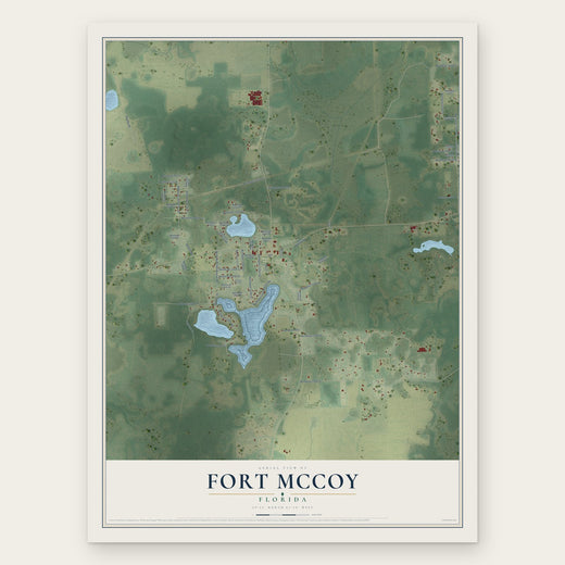 Fort McCoy, Florida map print, the full design
