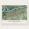 Fort Myers Shores, Florida map print, the full design