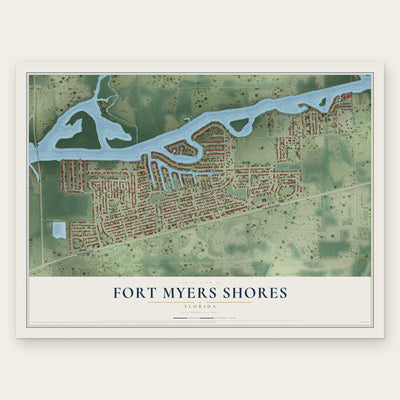 Fort Myers Shores, Florida map print, the full design