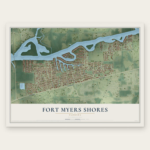 Fort Myers Shores, Florida map print, the full design