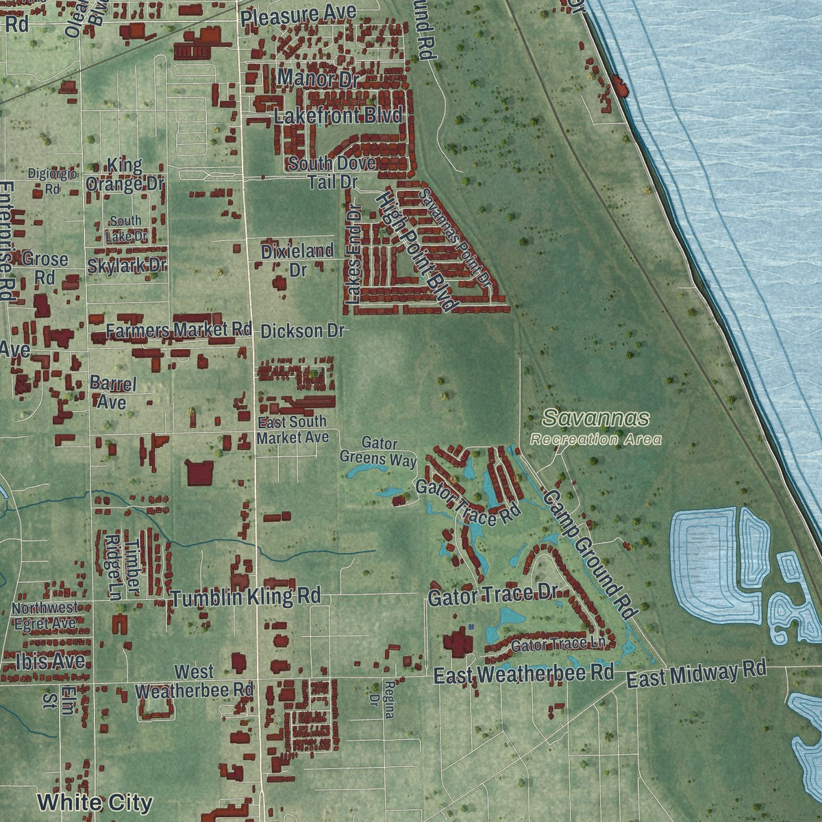 Close-up 2 of the Fort Pierce, Florida map artwork