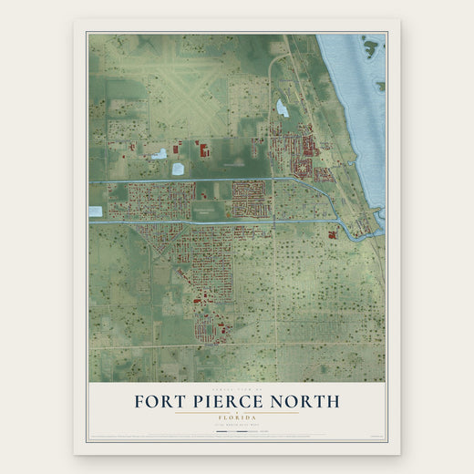 Fort Pierce North, Florida map print, the full design