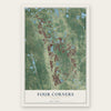 Four Corners, Florida map print, the full design